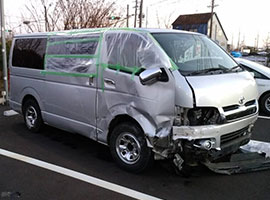 奈良エリアの事故車・廃車事例：ハイエース